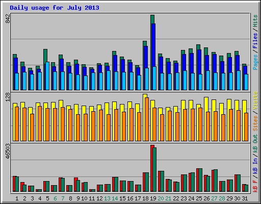 Daily usage for July 2013