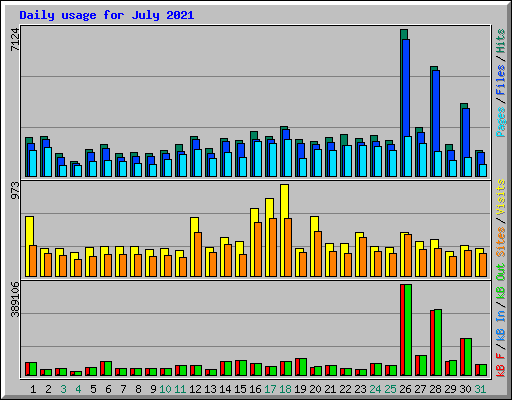 Daily usage for July 2021