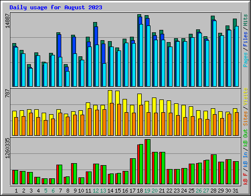 Daily usage for August 2023