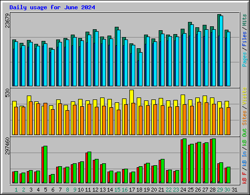 Daily usage for June 2024