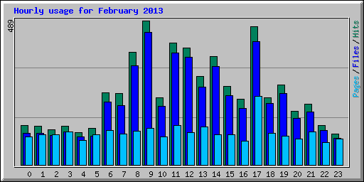 Hourly usage for February 2013