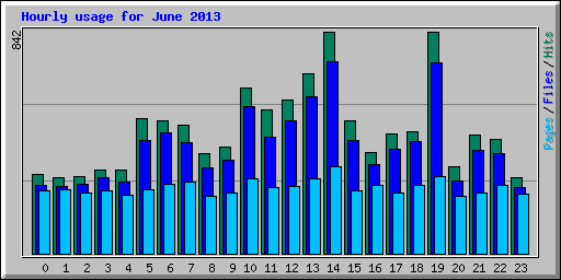 Hourly usage for June 2013