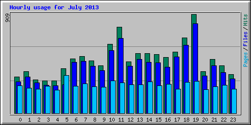 Hourly usage for July 2013