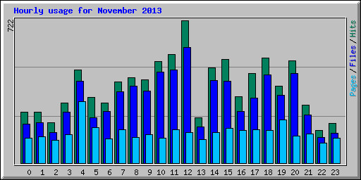 Hourly usage for November 2013