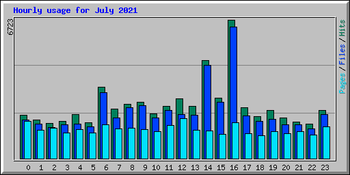 Hourly usage for July 2021