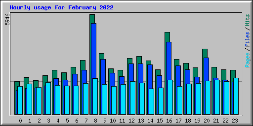 Hourly usage for February 2022