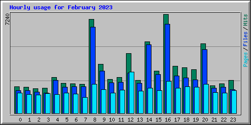 Hourly usage for February 2023