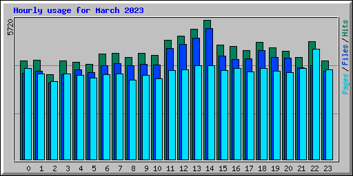 Hourly usage for March 2023