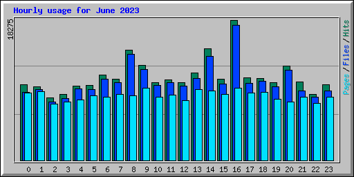 Hourly usage for June 2023