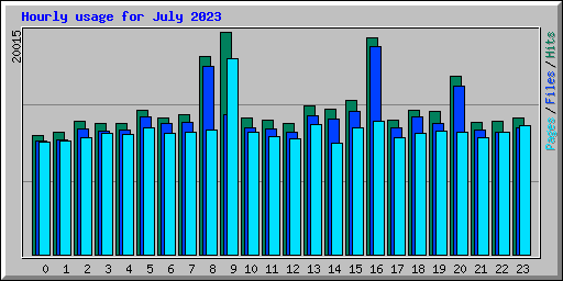 Hourly usage for July 2023