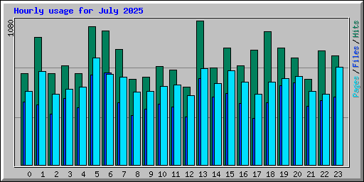 Hourly usage for July 2025