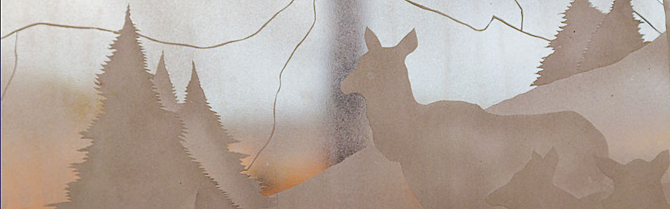 Glass etching of wildlife